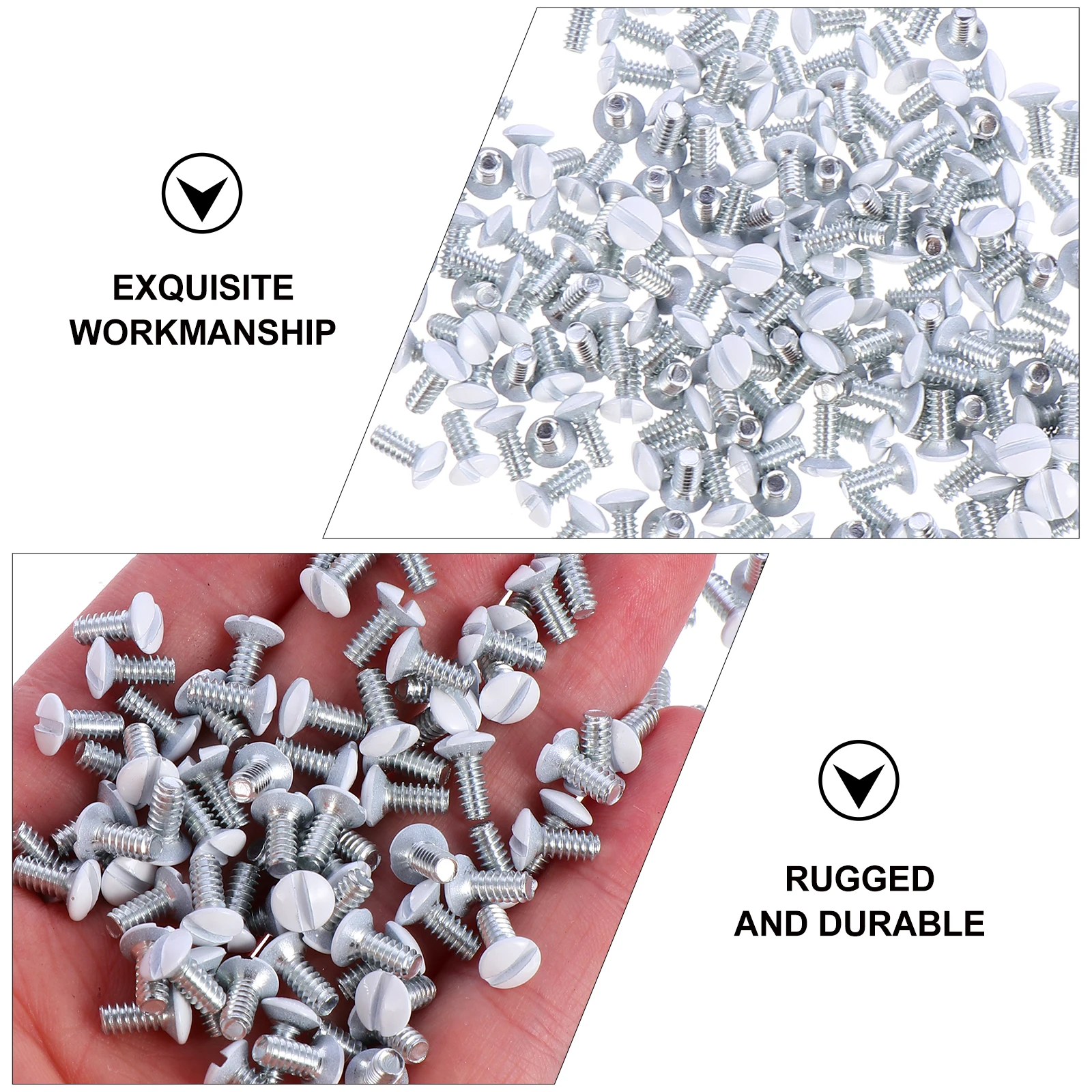 

200 pcs White Outlet Painted Thread Oval Replacement Wall Plate Cover Screws Carbon Steel Milled Slot Home Office Electrical