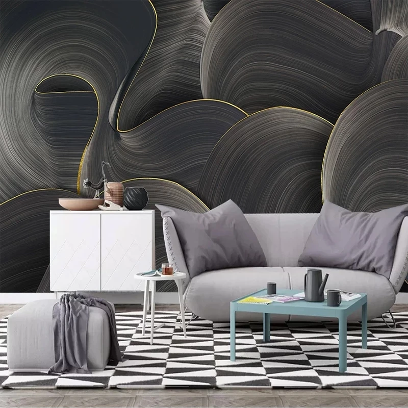 Customized 3D Wallpaper Modern Abstract Lines Art Mural Bedroom Living room sofa TV background wall restaurant study Hotel photo