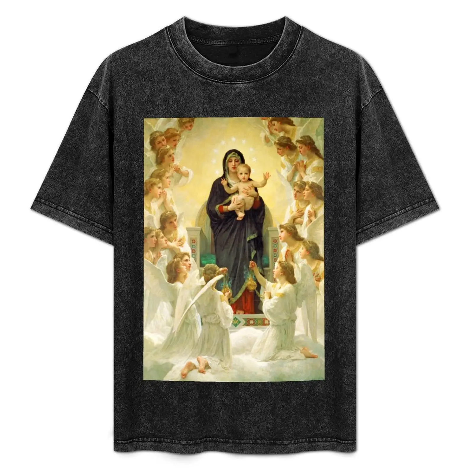 

Adolphe William Bouguereau Madonna and Angels T-Shirt sweat affliction shirts oversized Men's clothing