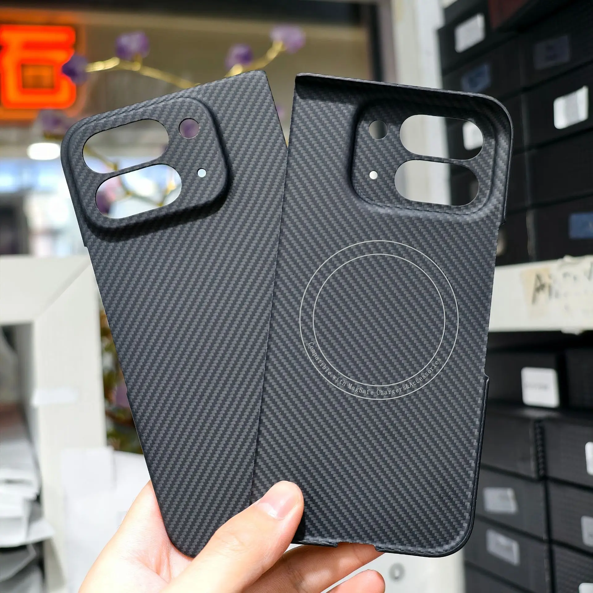 For Magsafe Magnetic Wireless Charge Carbon Fiber Case Ultra Thin Aramid Fiber Cover For Google Pixel 9Pro fold Pixel 10Pro fold