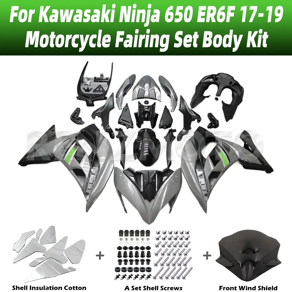 

New ABS For Kawasaki Ninja 650R ER6F 2017-2019 Motorcycle Bike Fairings Set Body Kit Bodywork Set Shell Injection K0617-103a