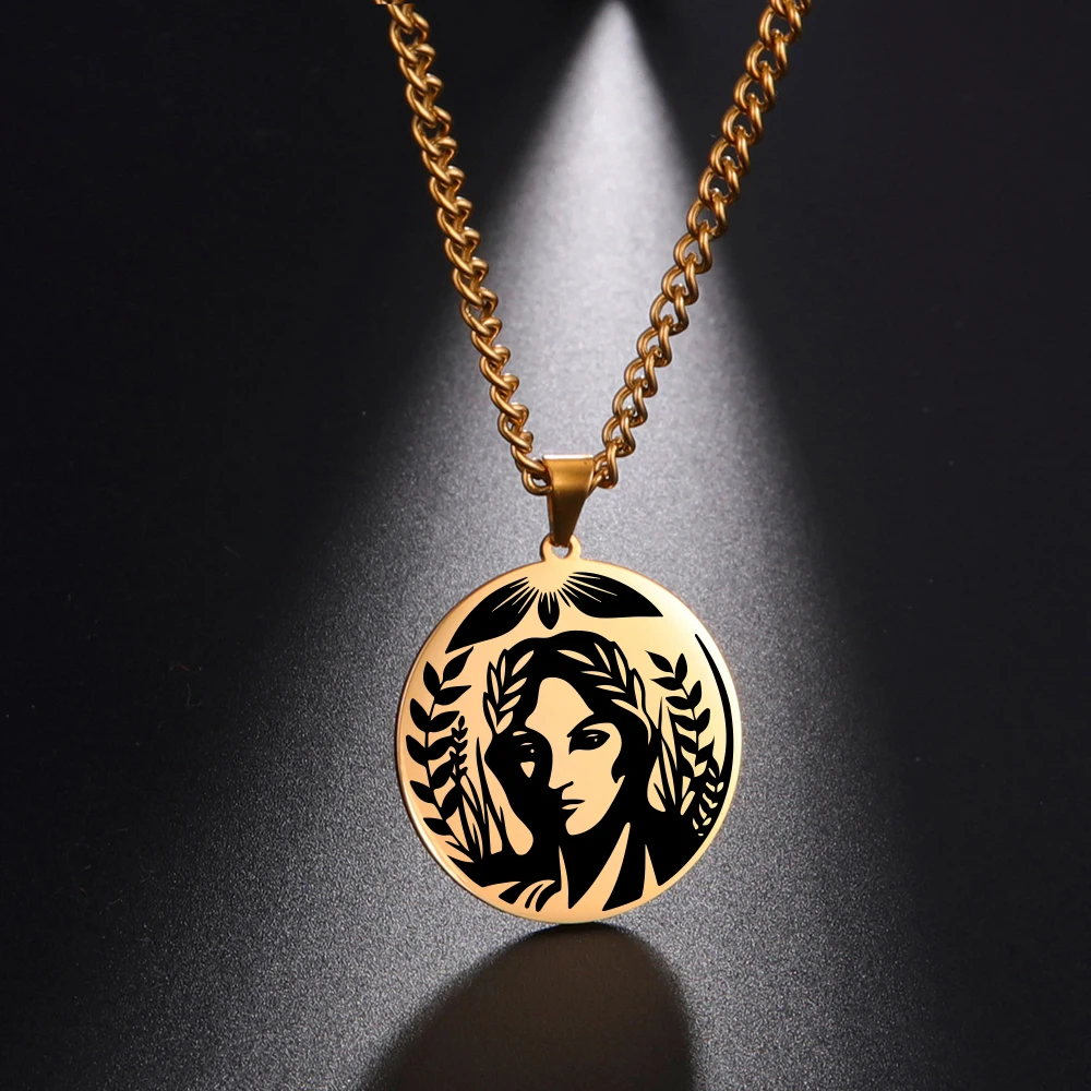 Dawapara Vintage antike griechische Krieger Anhänger ägyptische Göttin Athene Aphrodite Artemis Apollo Symbol Edelstahl Amulett – Detail 29