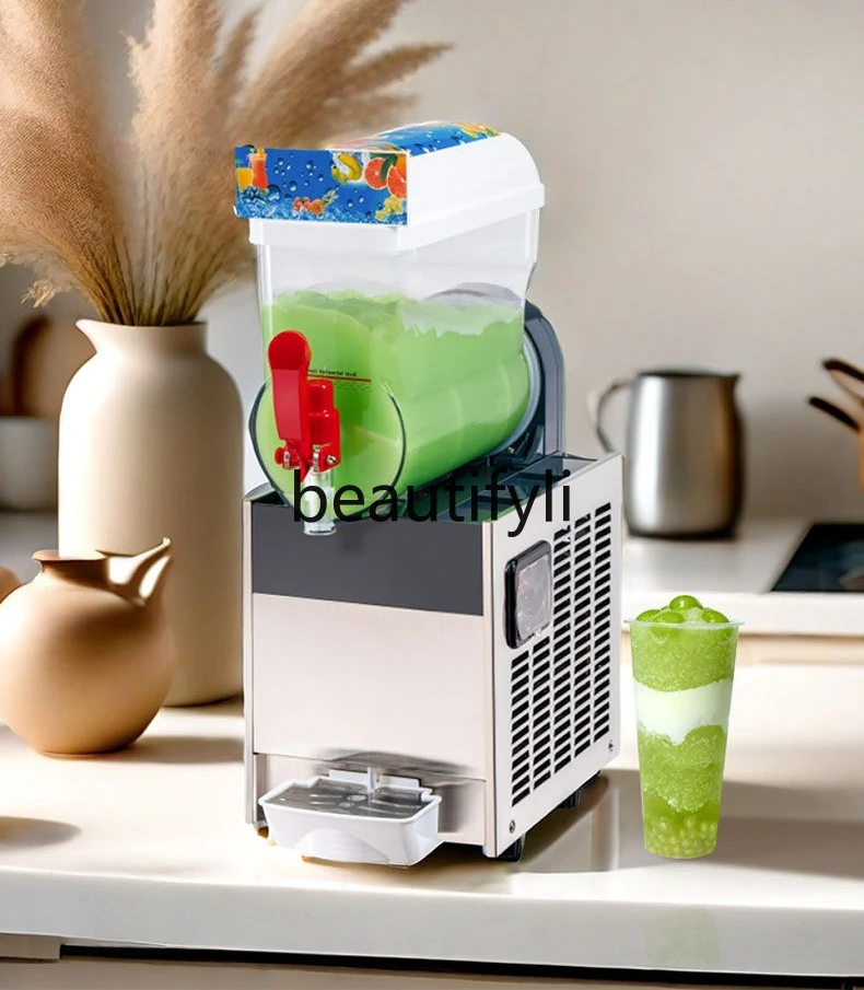 

machine Commercial automatic cold drink slush machine Double cylinder milk tea self-service smoothie, beverage machine
