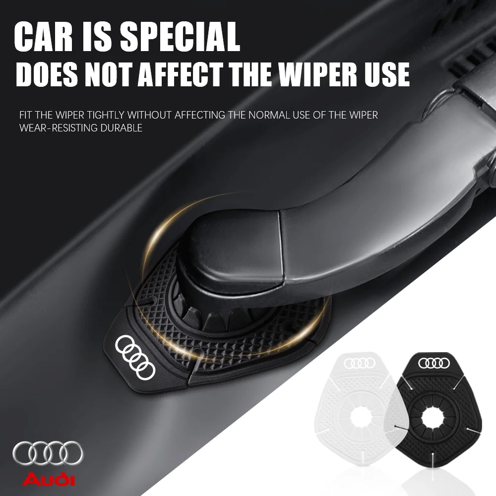 2pcs Car Windshield Wiper Arm Hole Protection Cover Silicone Dust Cover For Audi A3 A4 B8 8P B9 8V B6 A5 B7 A1 A6 Auto Styling