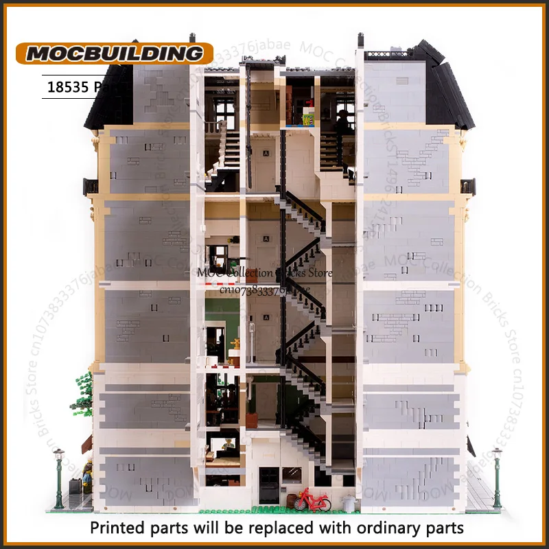 ที่มีชื่อเสียงMOCสถาปัตยกรรมคลาสสิกภาษาฝรั่งเศสคําHaussmannian Apartment Building Blocksรุ่นStrew Viewปราสาทอิฐของเล่นXmasของขวัญ