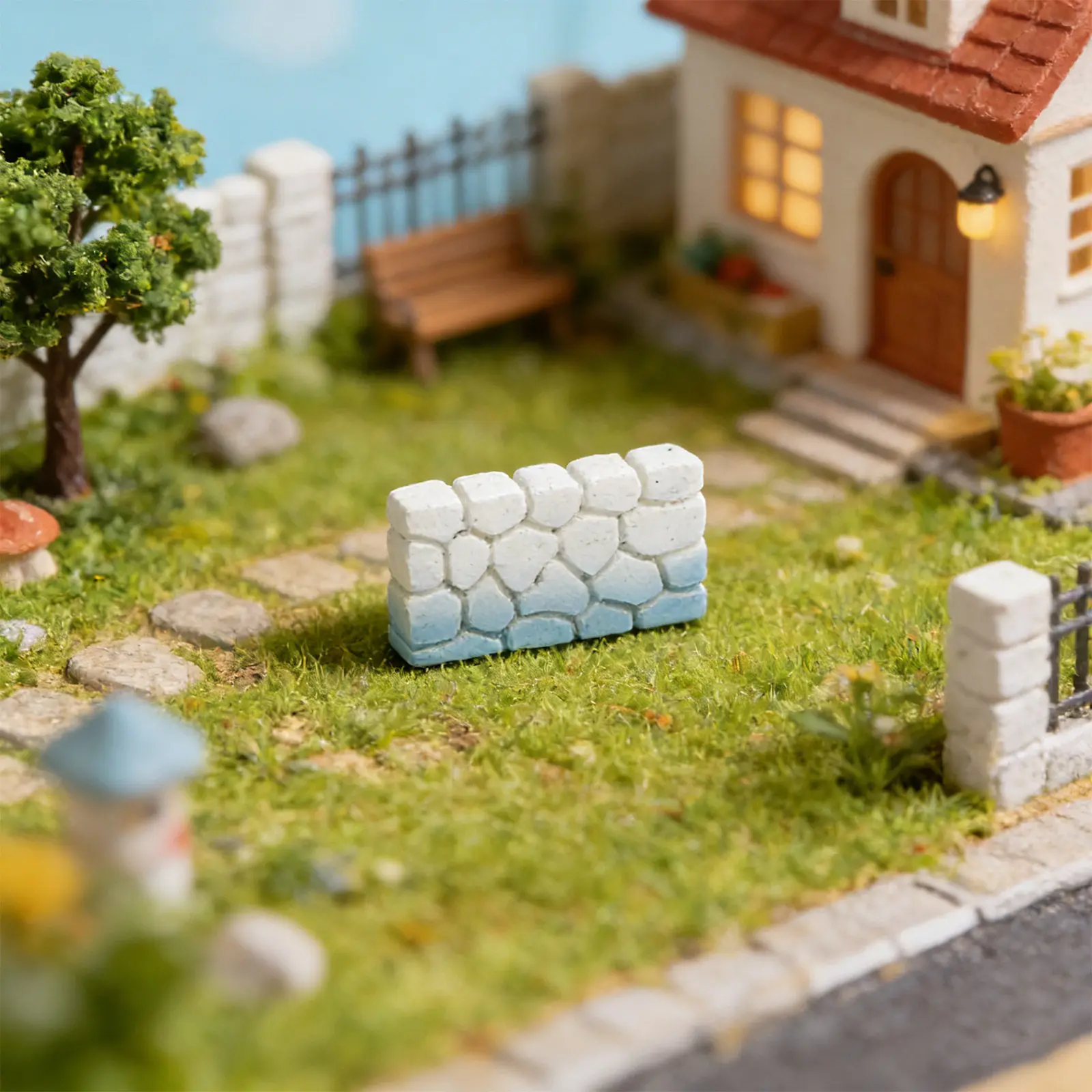 

50Pcs Resin Mini Garden Fence Simulation Miniature Fence for Dollhouse Decoration Micro Landscape Ornament DIY Fairy Garden