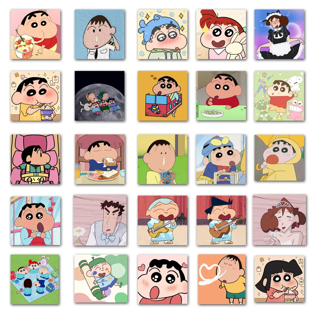 50 Crayon Shin-Chan Series Anime Cartoon Decoration Hand Account Diary Notebook Refrigerator Mobile Phone Computer Stickers