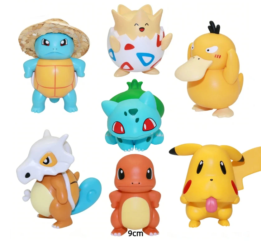 Pocket Monsters Bulbasaur Sammelfigur im Cartoon-Stil, niedliches handgefertigtes Modell, Wohnzimmer-Tischdekoration, Geschenk.