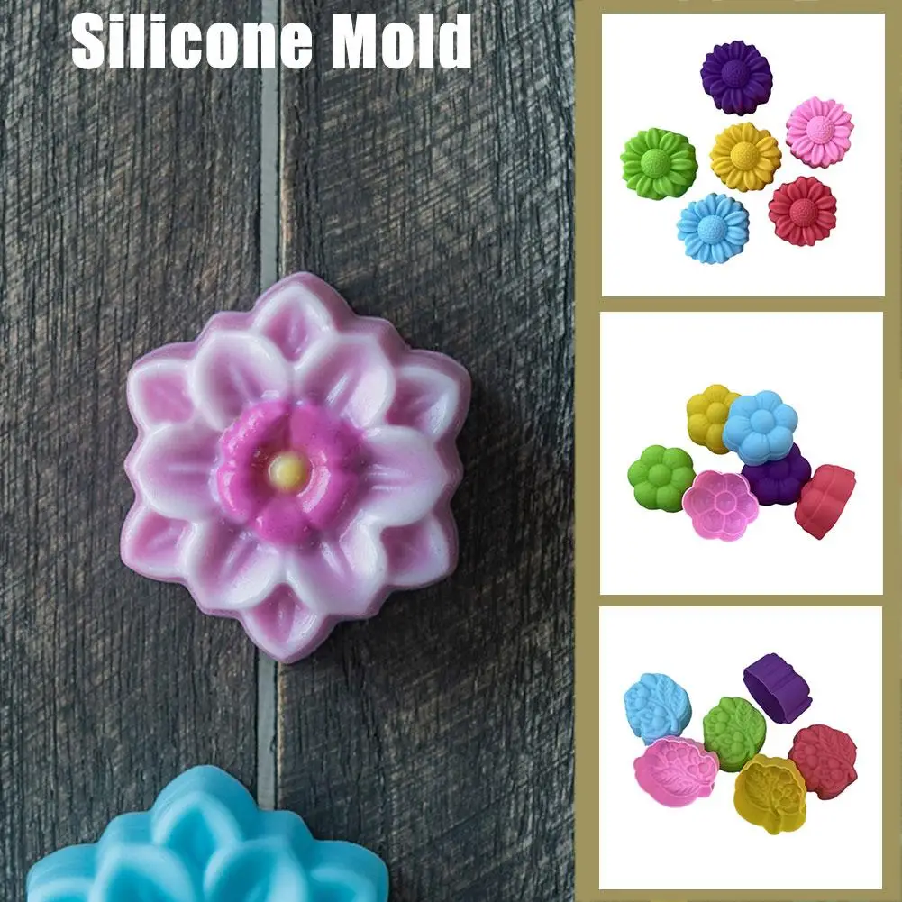5cm Little Daisy Cake Mold Cupcake Cup Heat Resistant Nonstick Silicone Soap Chocolate Mold DIY Mini Soap Candle Molds