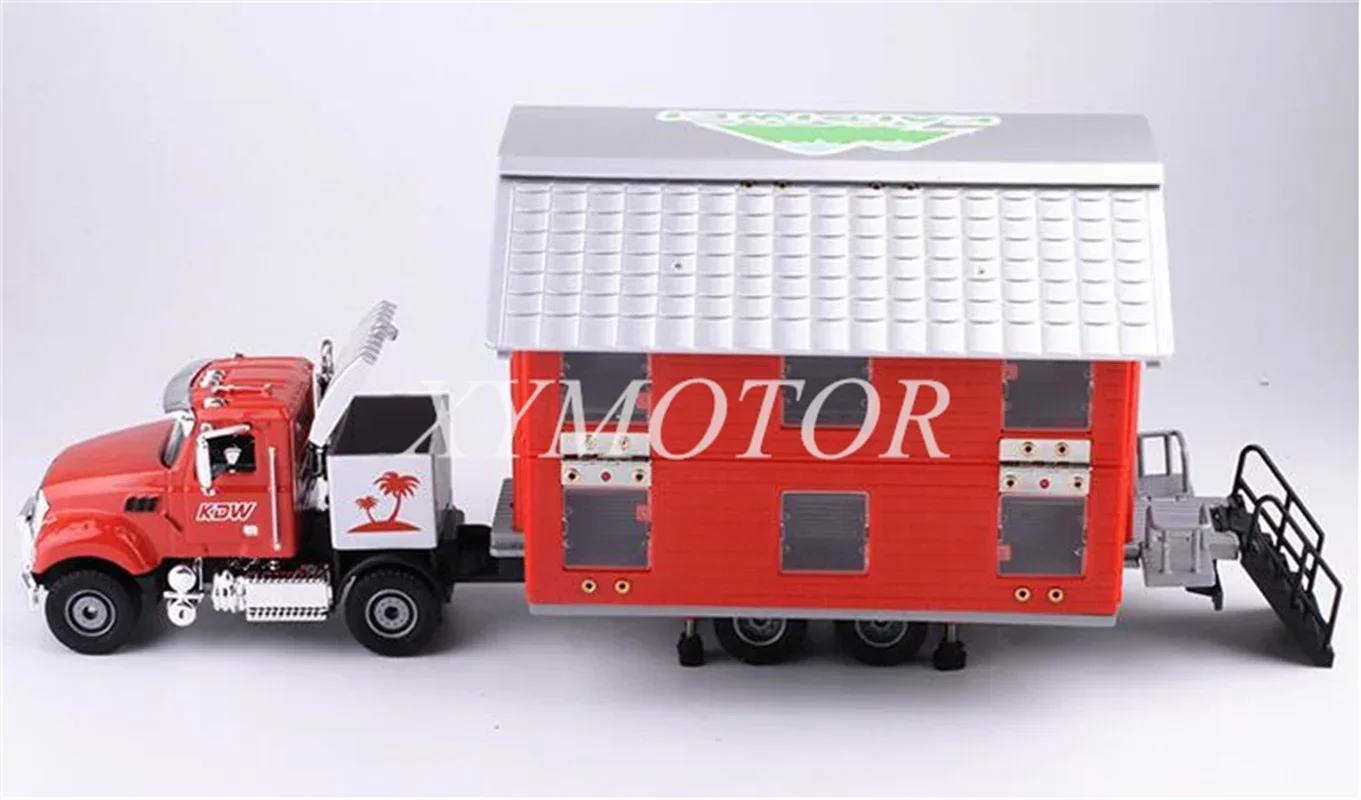 Kdw 1/50 Dubbellaags Rv Camper Vouw Legering Diecast Model Auto Geschenken Rood/Groen