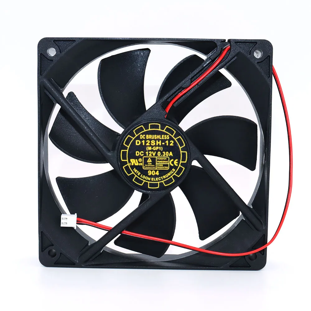 New yuelun D12SH-12 12V 0.3A 12025 12cm silent chassis power cooling fan