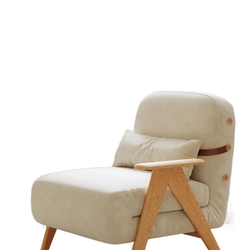 Sofá-cama preguiçoso de madeira maciça dobrável de dupla finalidade multifuncional pequeno apartamento doméstico novo sofá reclinável e de dormir