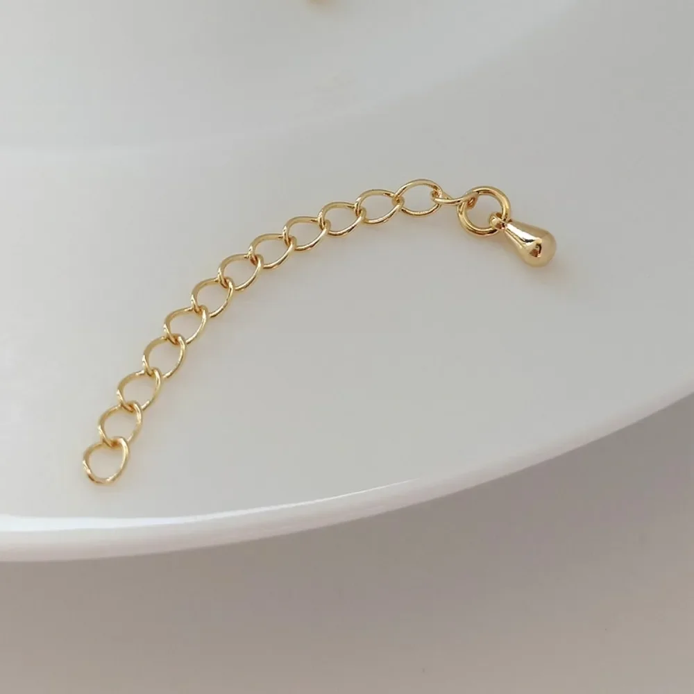 

14K Copper-plated Real Gold Teardrop Tail Chain Bracelet Necklace Semi-finished Product DIY Handmade Jewelry Extended Chain