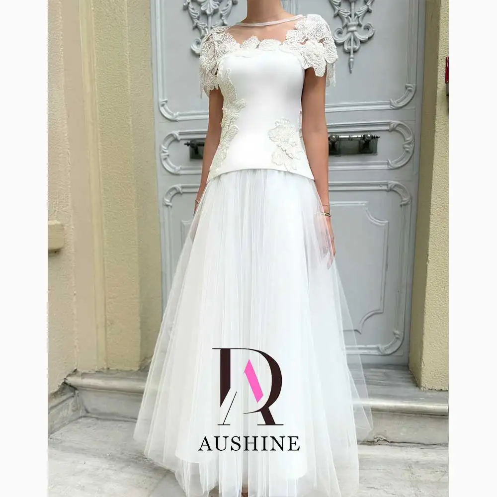 

Aushine Customized Birthday Evening Dress Floor Length Sleeveless Summer Elegant Wedding Party Gowns For Women Arab 2024Fu