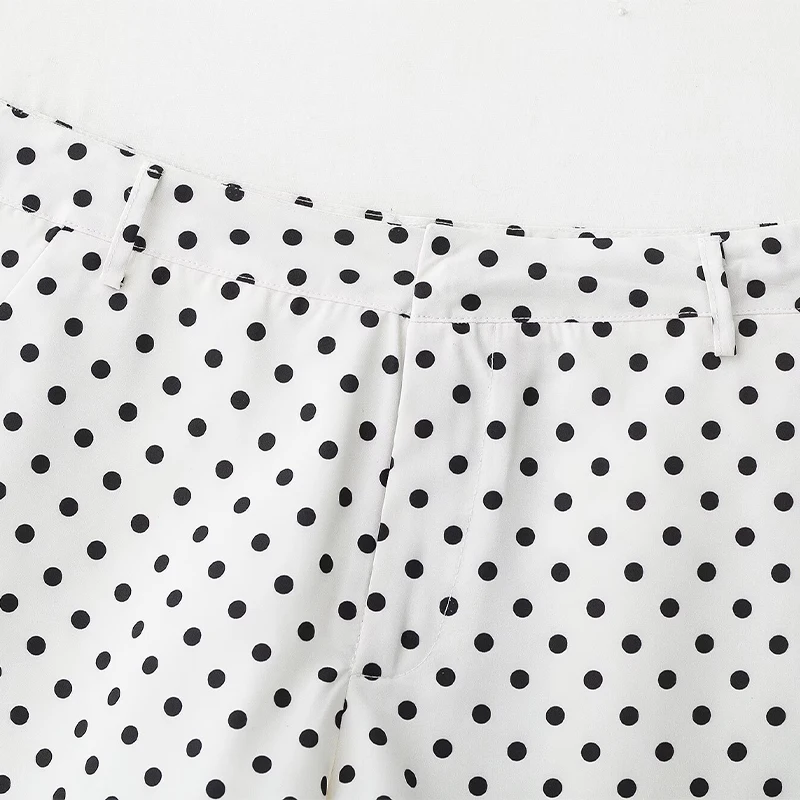 Willshela Women Fashion Dot Printed Front Zipper Mini Shorts Vintage High Waist Female Chic Lady Shorts