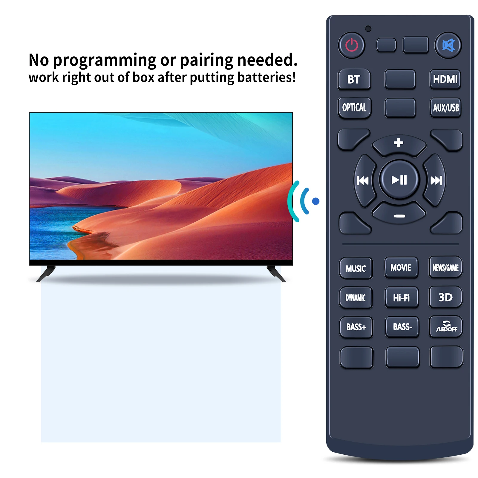 جهاز تحكم عن بعد بديل لمكبرات الصوت ANFLAG & Bomaker Njord II للتلفزيون