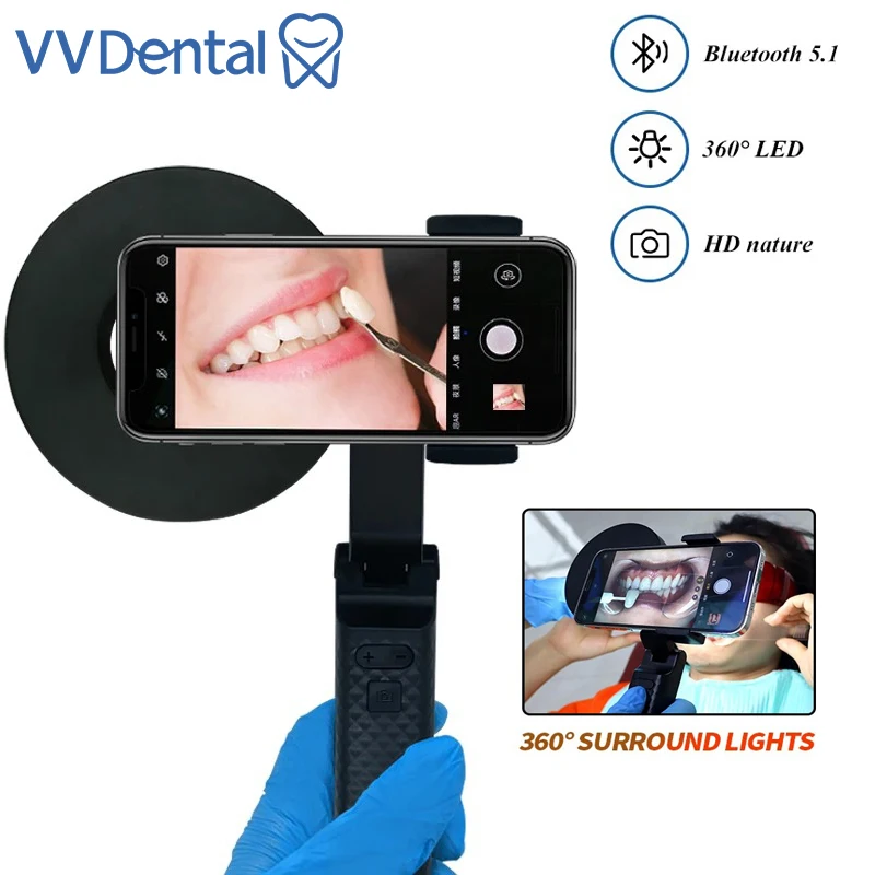 VVDental Dental Photography LED Flash Light Intraoral Filling Lamp Mobile Phone Photo Video 18 LED Twin Flash Dentist Tool