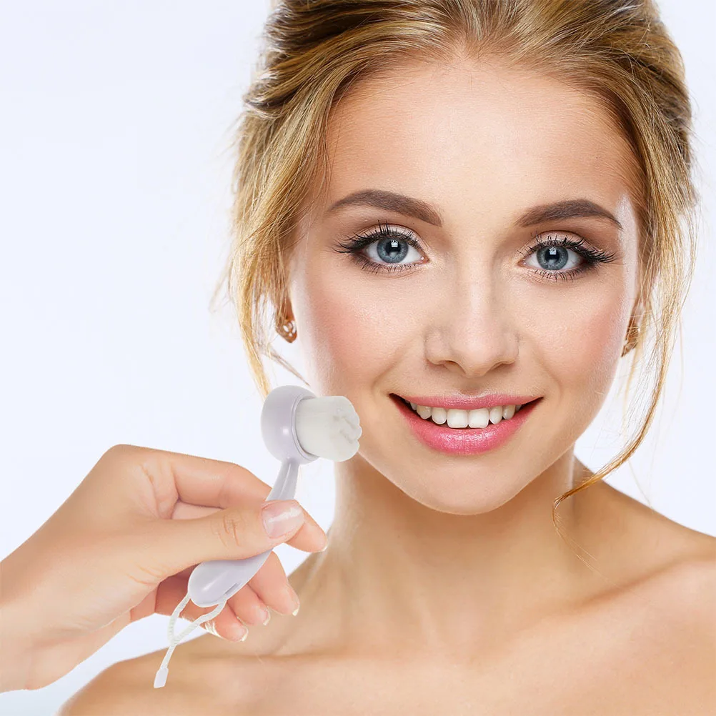 2Pcs Gesichts Reinigung Pinsel Manuelle Lange Griff Weichen Borsten Gesicht Wäscher Mitesser Entfernung Tiefen Sauber Peeling Gesicht waschen