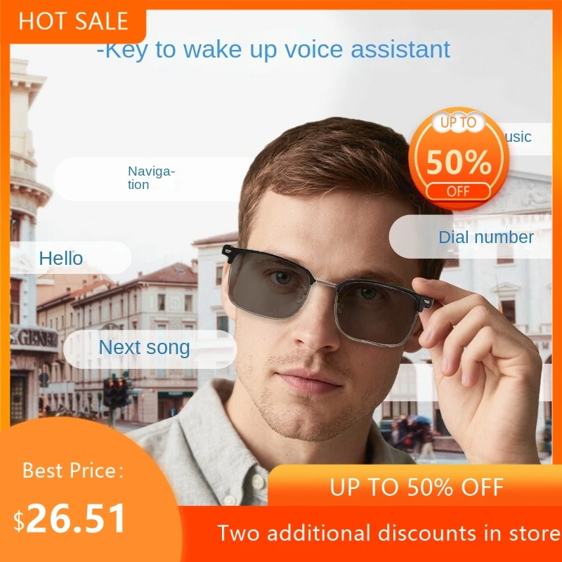 

Listening To Music Making Calls UV Protection Multifunctional Intelligent AI Translation Bluetooth Glasses Color Changing Lenses
