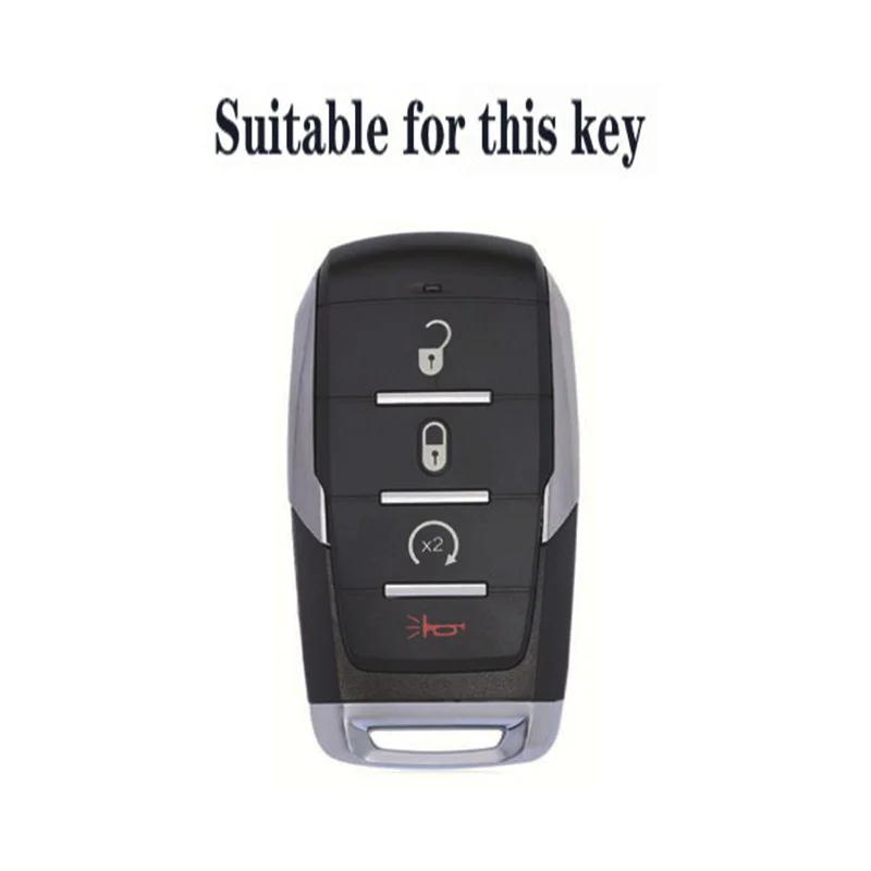 Silicone Car Remote Key Case Cover Shell Keychian Fob for Dodge Ram 1500 Pickup TRX Rebel Ram 2500 3500 4500 5500 2019 2020 2021