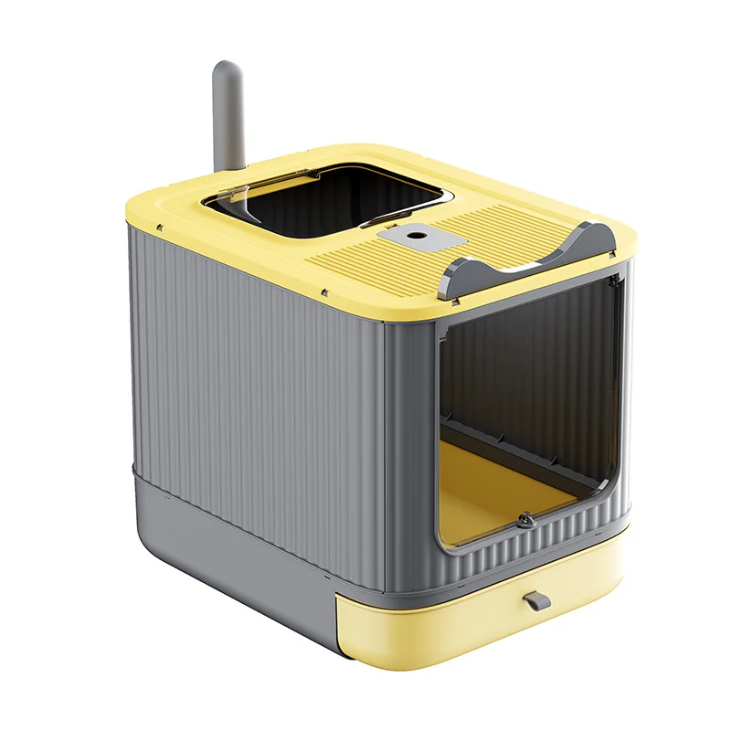

DZ WJW CJM Advanced OKKPETS New Cat Box Enclosure Cat Box & Accessories Deodorant Foldable Cat Toilet