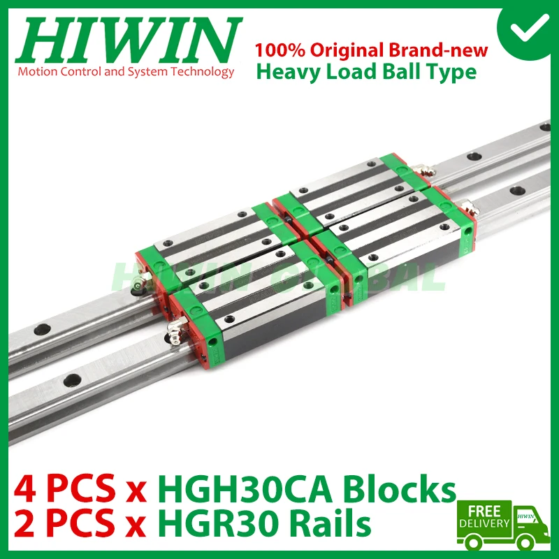 

Оригинальная линейная направляющая HIWIN HGR30 300 400 500 600 700 800 900 1000 1100 1200 1500 мм Рельс HGH30CA Фрезерный станок с ЧПУ для каретки Новый