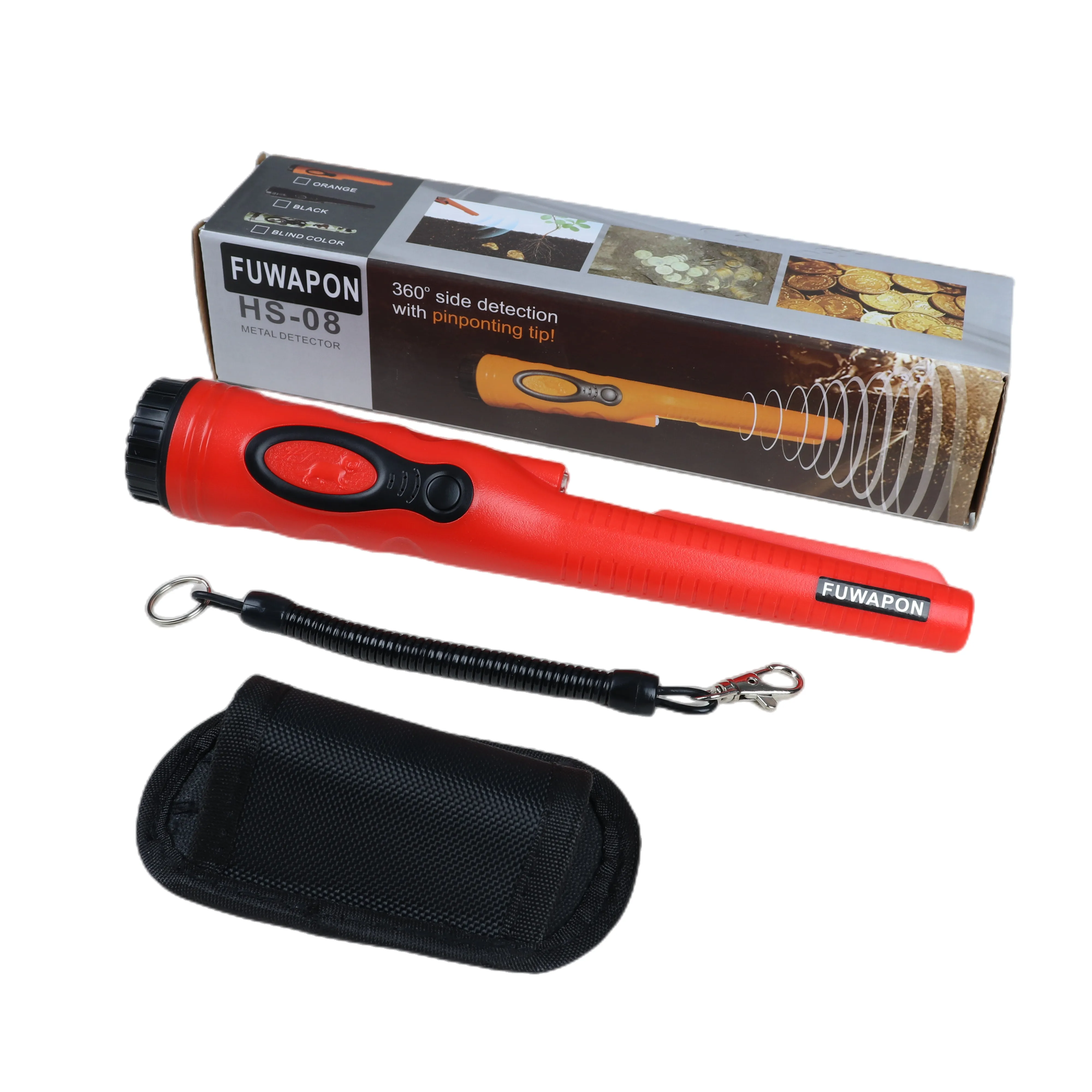 Waterproof Metal Detector HS-08 New Color Gold And Metal Detector Pinpointer IP68 Level With LED Flashlight Three Alarm Modes