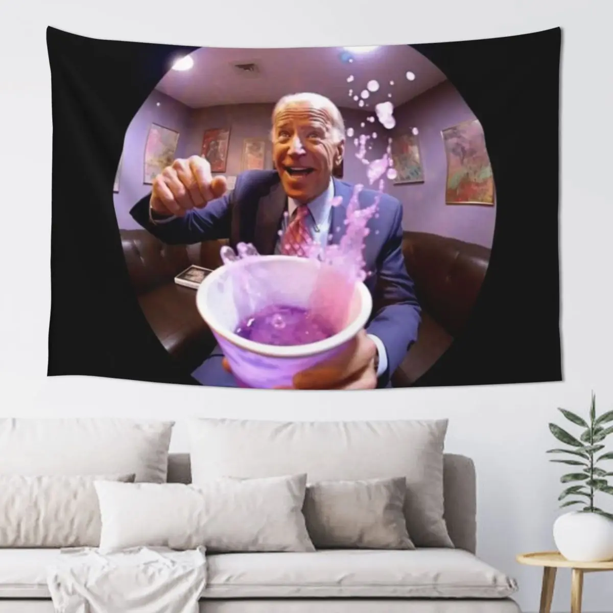 

joe biden sippin lean Tapestry Room Decoration Korean Style Christmas Decoration Tapestry