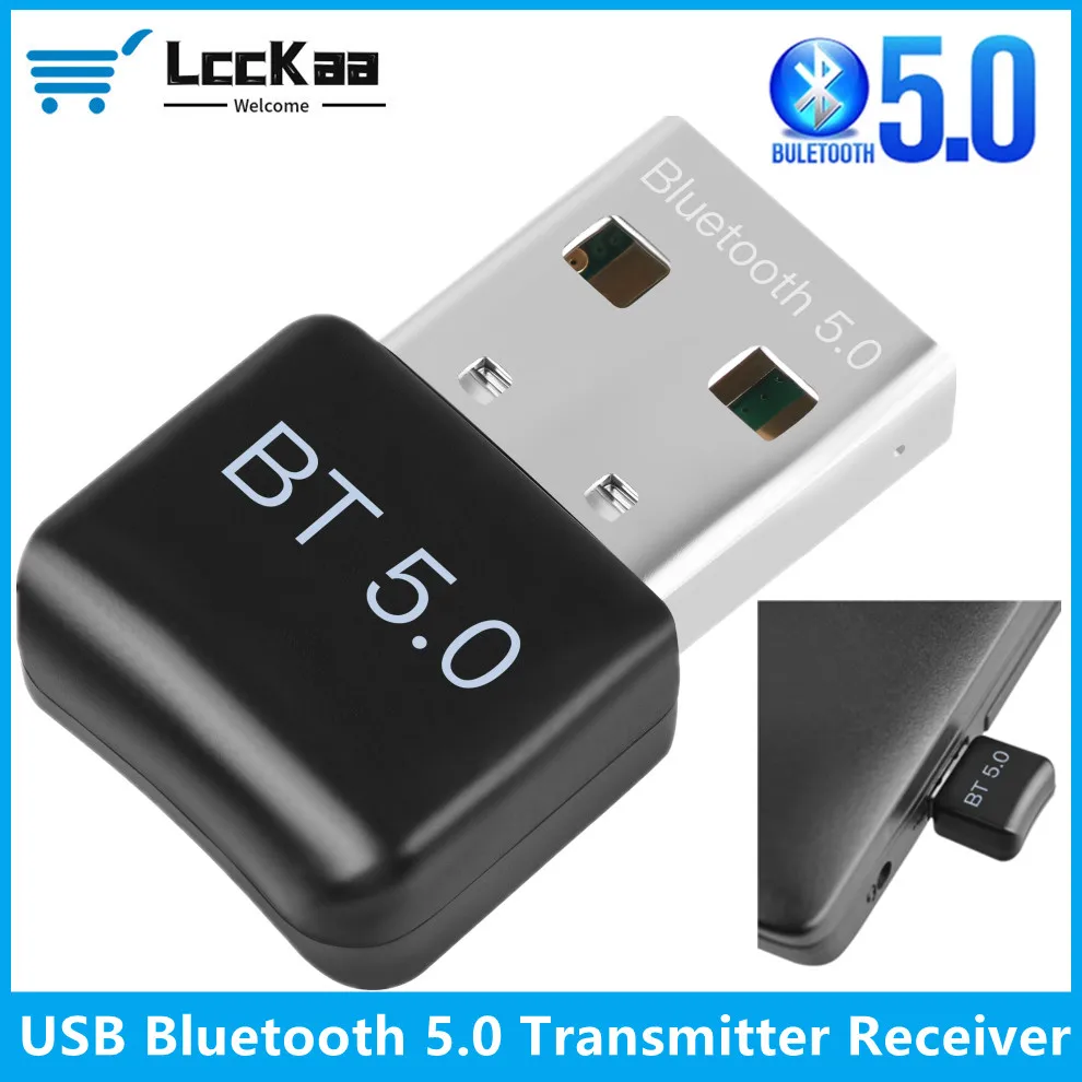 

LccKaa USB Bluetooth Adapter 5.0 Bluetooth Receiver USB Bluetooth 5.0 Dongle BT 5.0 Transmitter Adapter for PC Laptop Speaker