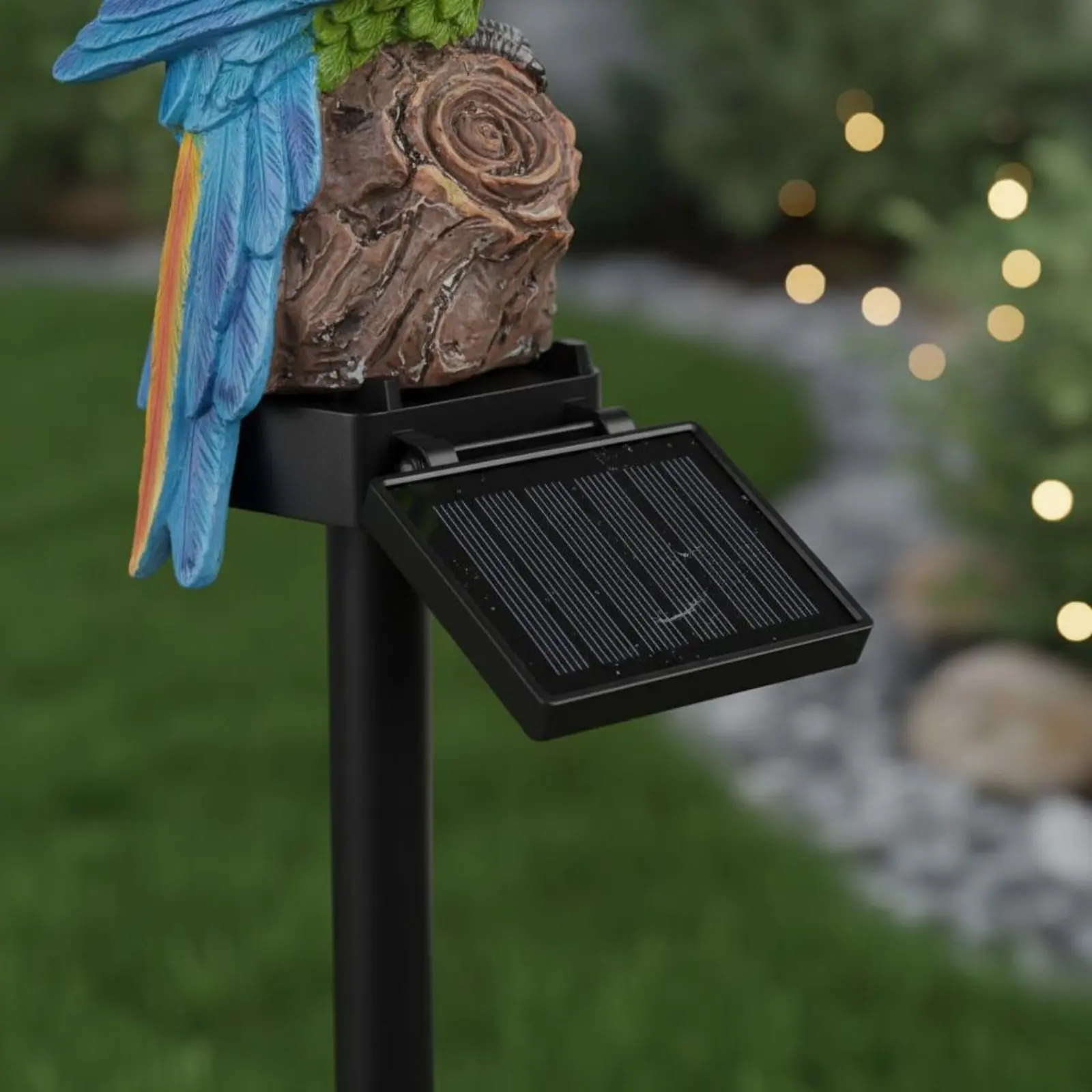 Resin Parrot Lawn Lamp Wireless Solar Parrot Stake Luminary Creature Shaped Ground Lamp Easy Installation Outdoor Lighting