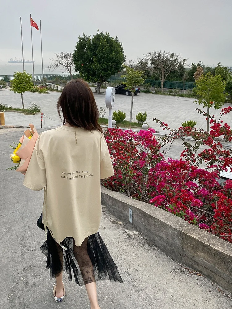 

Soft Lace Mermaid Skirt Women's Bla f-length Spring New Sle Korean High-waist A-line Polyester Fiber Skirt