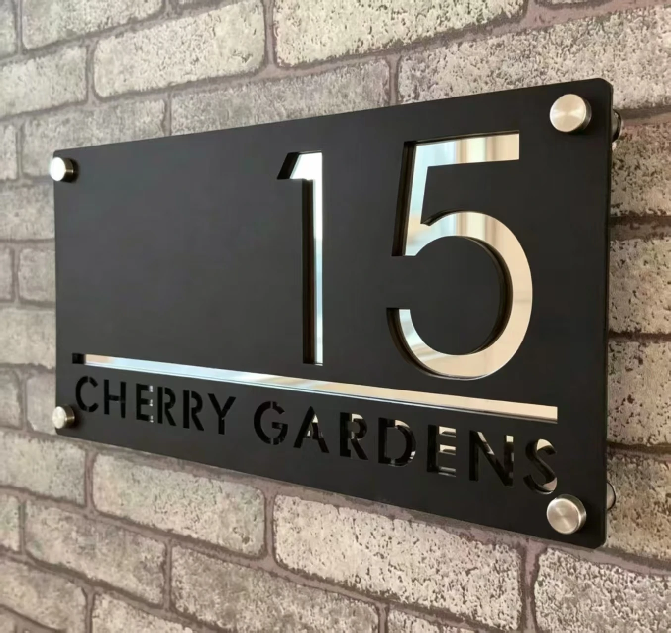 Laser-cut Custom 3D Acrylic Door Signs, Personalized Outdoor Address, Name, Door, Wall, and Room Signs