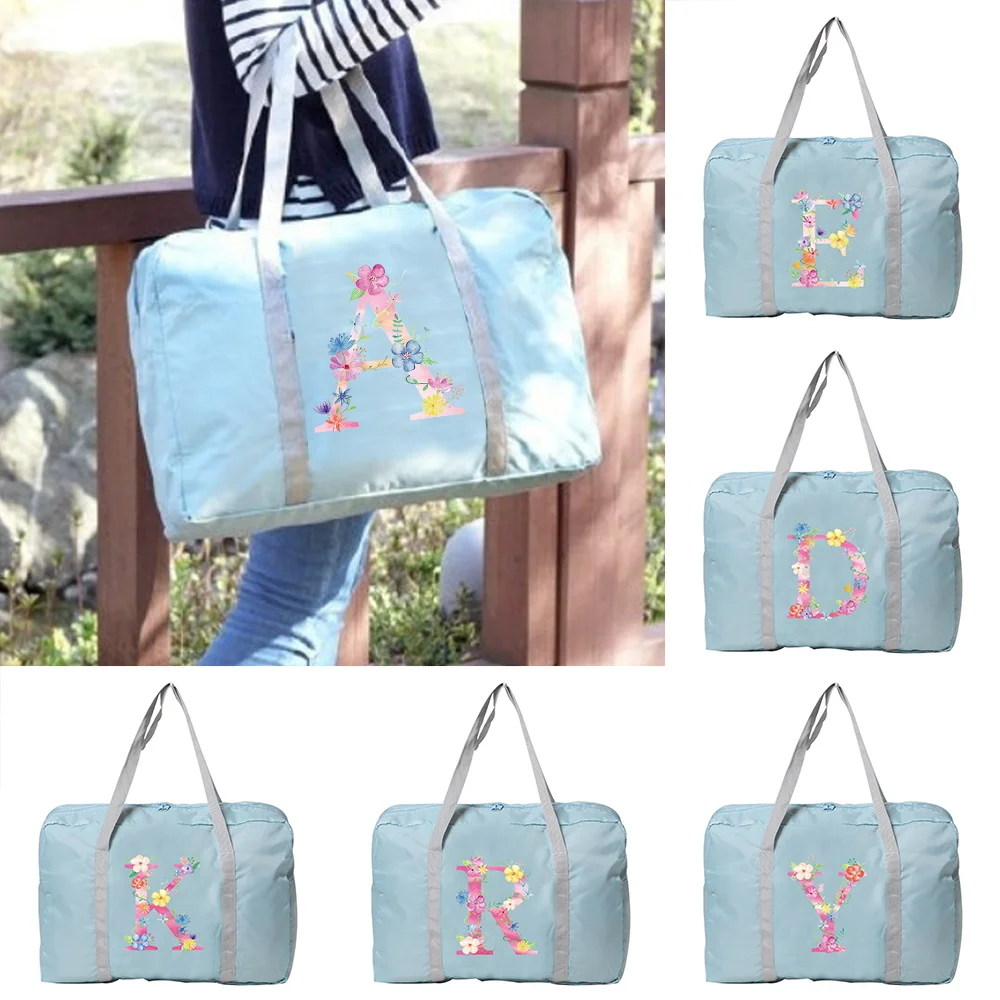 

Handheld Travel Bag Pink Pattern Printing Series Reusable Casual Portable Foldable Large Capacity Travel Business Duffel Bag