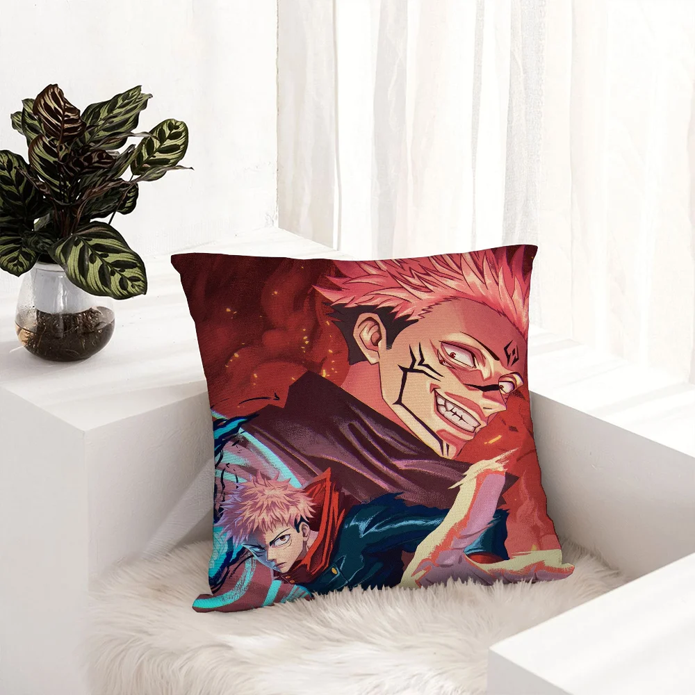 J-Jujutsu Kaisen Ryomen SukunaS Pillow Case Plush Fabric Soft Pillowcase Double Sided Print Cushion Cover Throw Pillow Cover