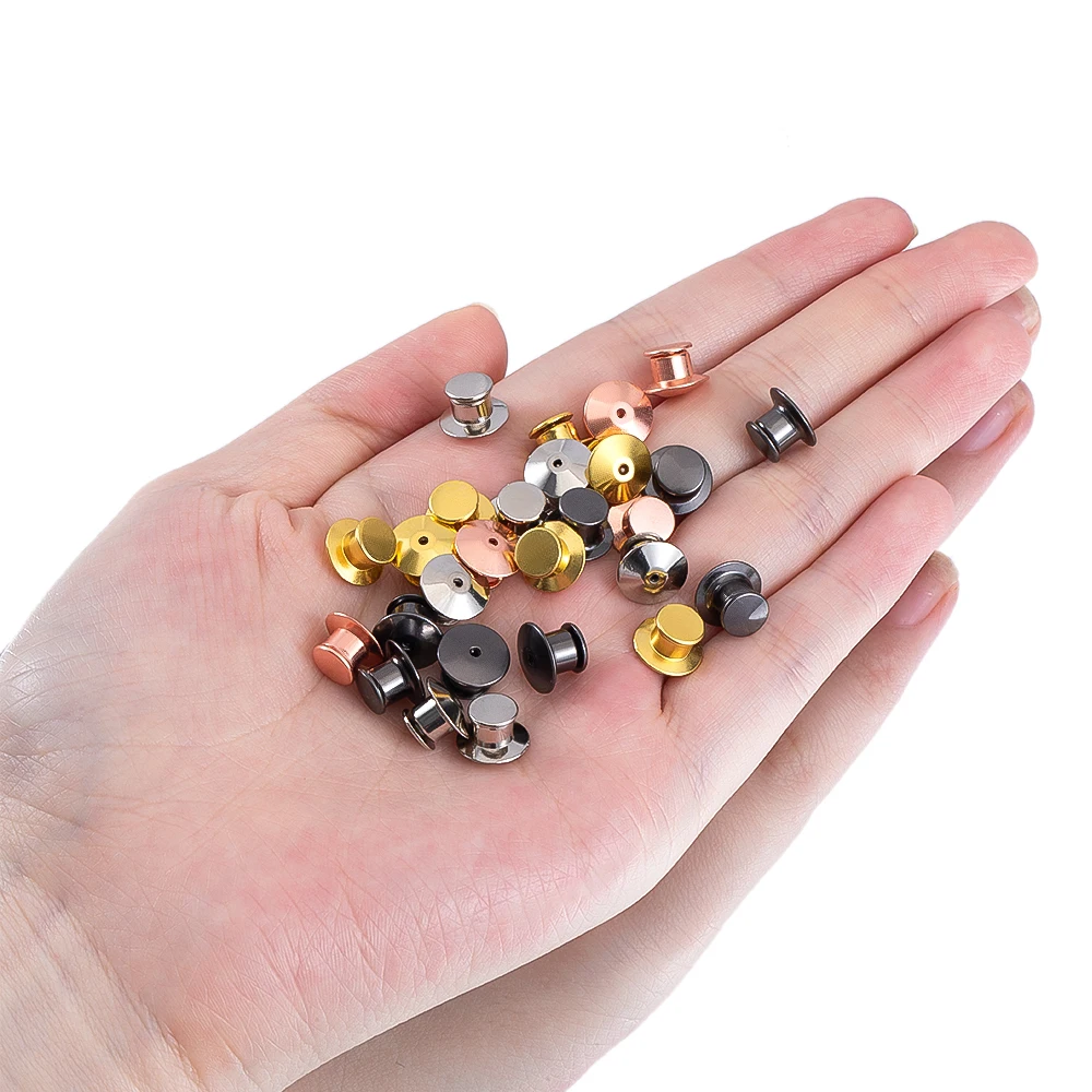 50Pcs 30Pcs 10Pcs 5Pcs Brooch Locking Pin Backs Metal Pin Back Locking Pin Keepers Locking Clasp DIY Brooch Badge Jewelry Making view 2