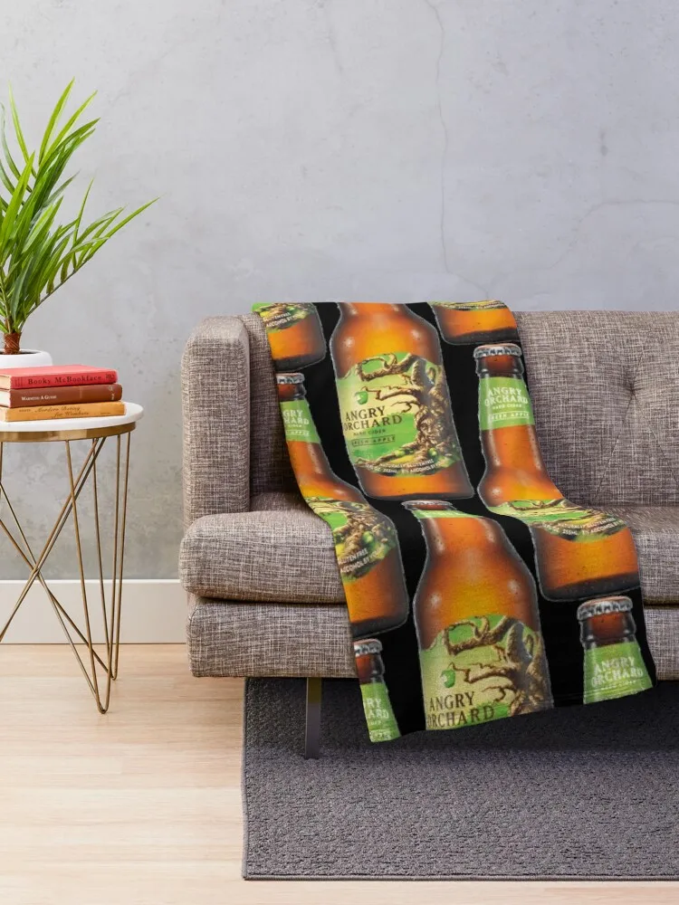 Angry Orchard - Hard Cider Throw Blanket Single Large Vintage Plaid Blankets