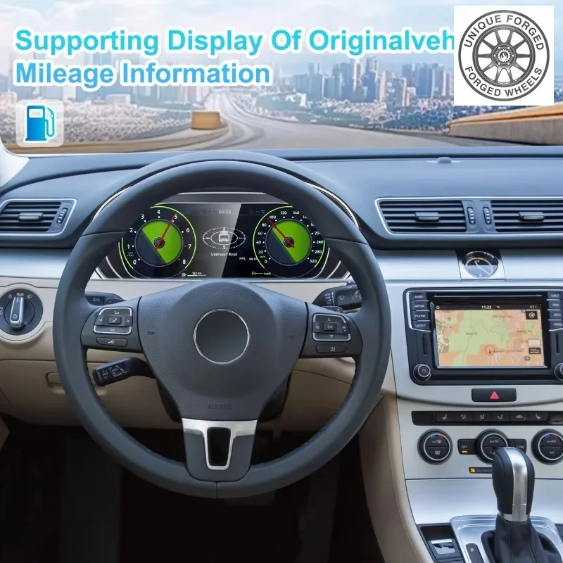 26 Style For VW Polo 2009-2016 12.3" LCD Dashboard Digital Cluster Auto Speedometer Linux System Panel