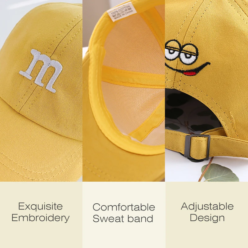 Cotton Baseball Cap For Children Fashion M Letter Embroidered Cute Kids Caps Summer Sunscreen Girls Boy Baby Hat 1-6Y