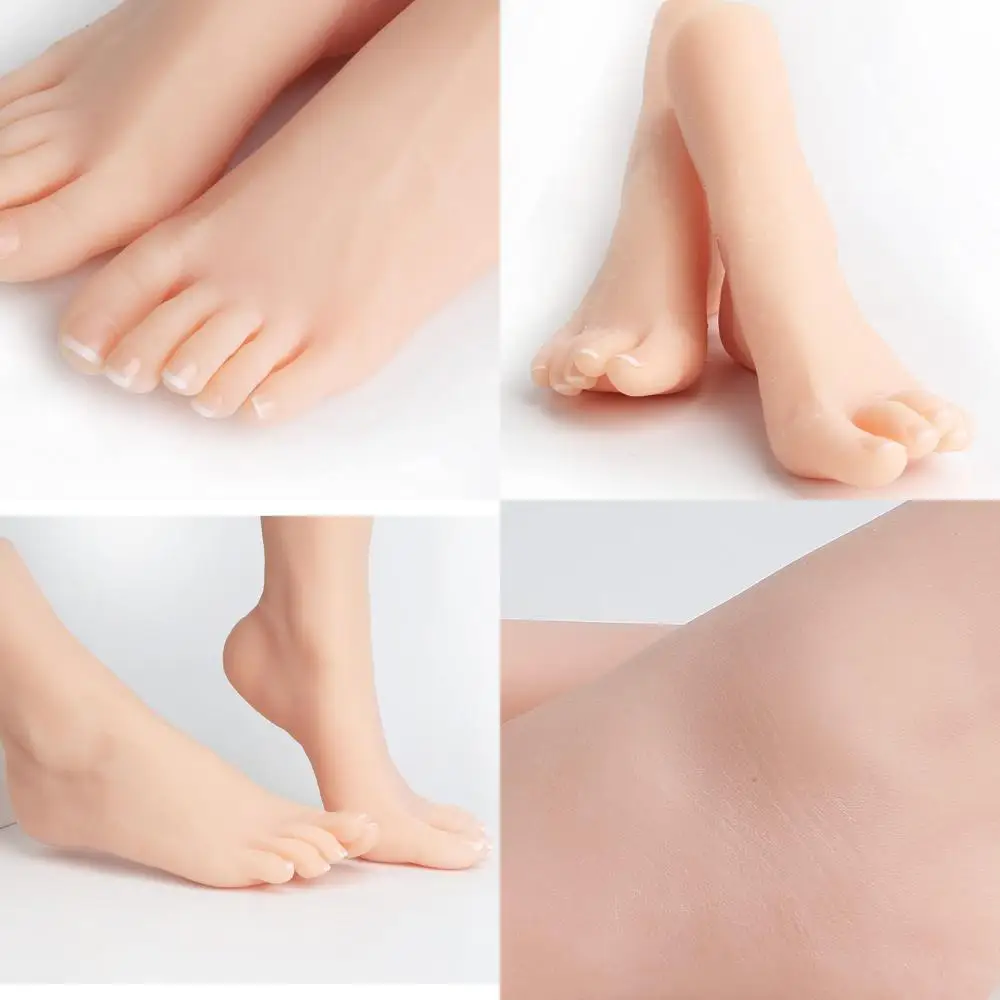 

Realistic 1:1 Scale Silicone Male Mannequin for Shoe Display - Pink Sandals, Size 37