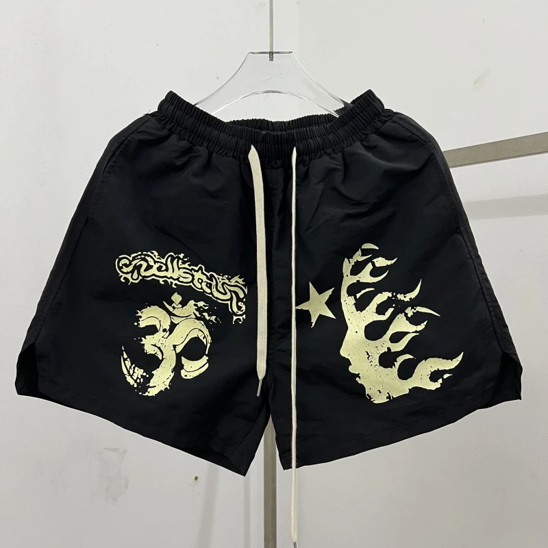 

American Sle Hell Star Men's Casual orts Summer Thin Qui Dry Nylon Sports Beach Pants Loose Elastic Waist Straight Leg