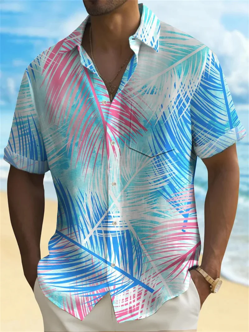 

Men's shirt dreamy starry sky print fashionable men's lapel top men's short sleeved shirt 2025 new item