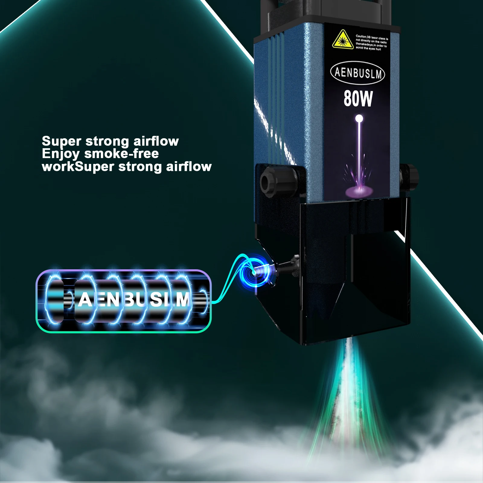 AENBUSLM 40W 80W Modul Pemotongan Laser 450Mm Kepala Ukiran Laser Cahaya Biru dengan Bantuan Udara Pemotong Kayu CNC Ukiran Laser
