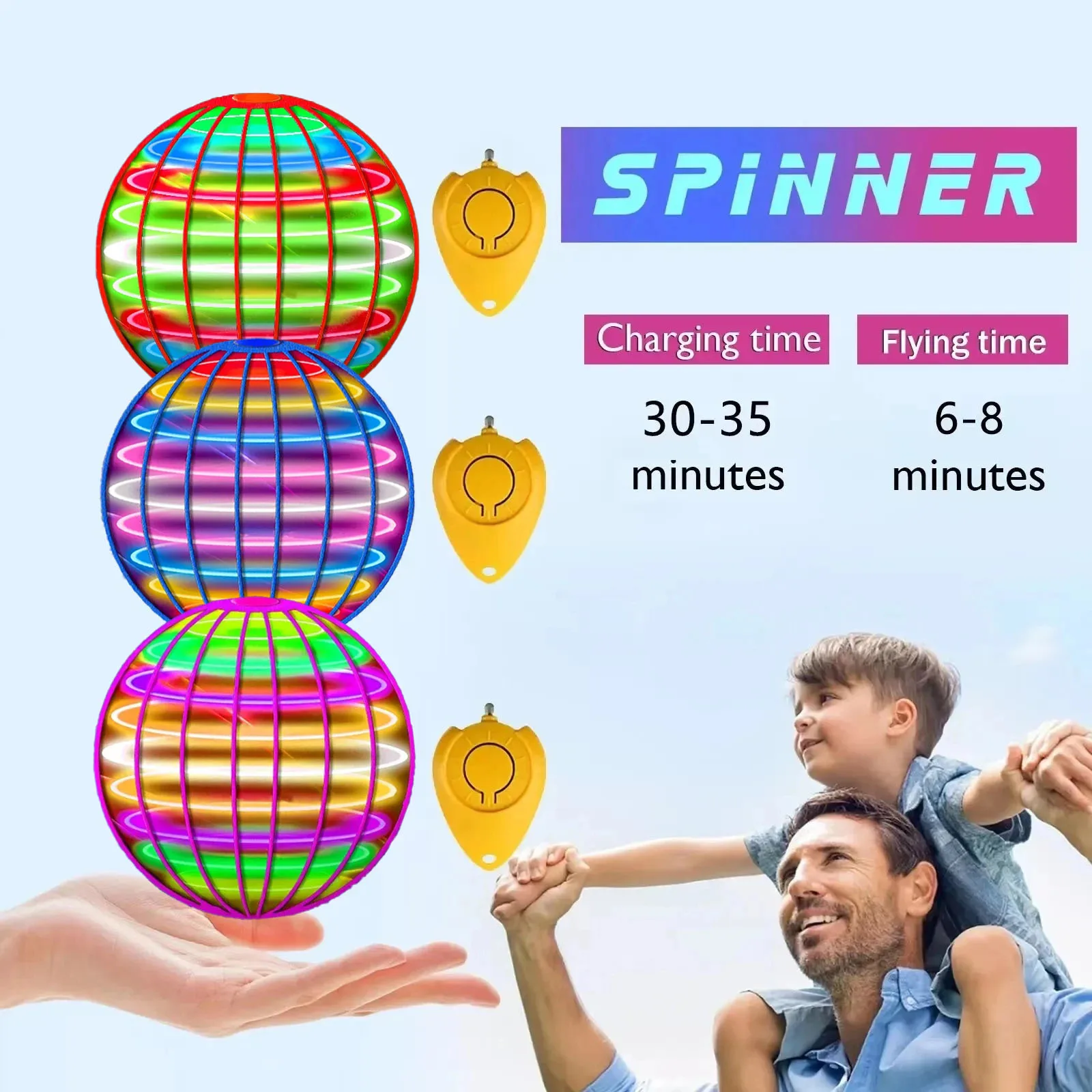 Latająca piłka Spinner bumerang Flyorb Orb magiczna kula z lampką LED Drone latające zabawki antystresowe prezenty urodzinowe dla dzieci