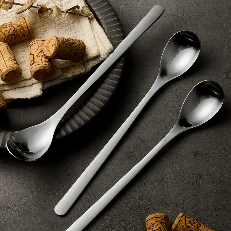 

2pcs Stainless Steel Spoon Coffee Dessert Spoon Adult Children Stirring Tableware Household Products Kitchen Tools