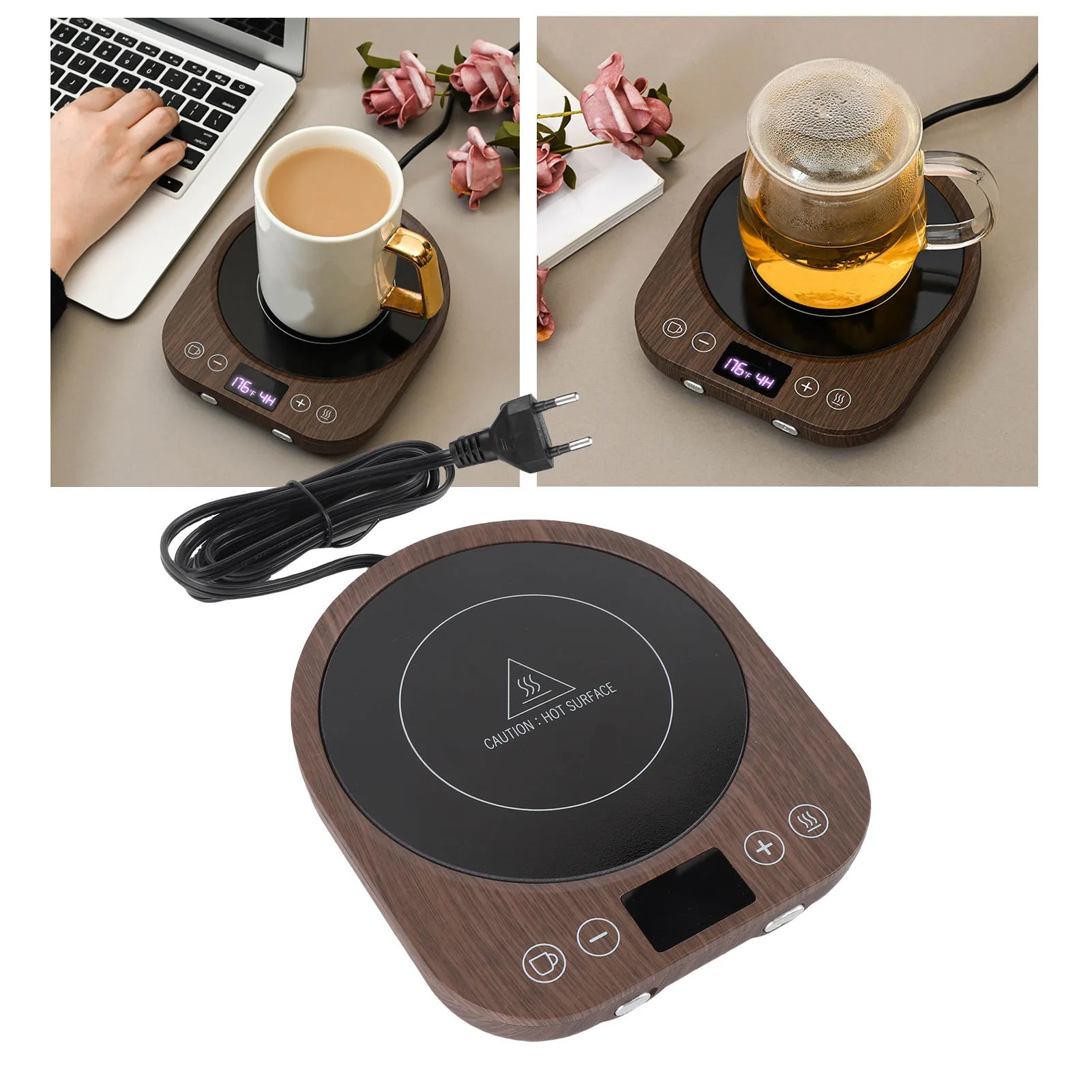 Mug Warmer 36W Fast Heating 3 Temperature Settings 1-9H Auto Shut Off Cup Warmer Plate for Coffee Tea Milk Cocoa