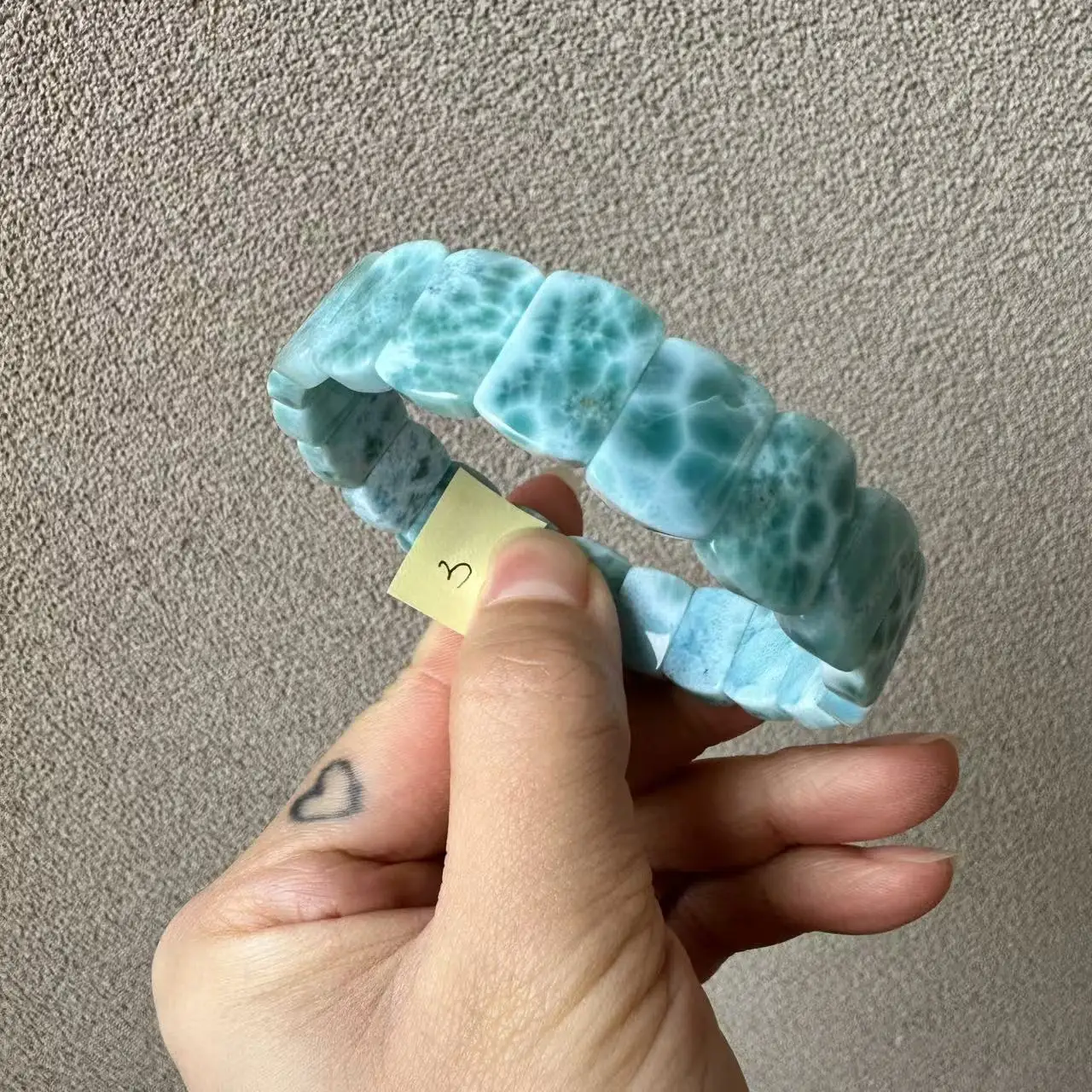 

Natural Larimar/Copper Pectolite Beads About 10x14mm Bracelet Dominicana Genuine Larimar Gemstone Bangle for Woman for Gift