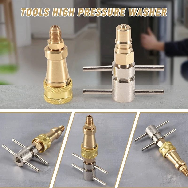 Tools High Pressure Washer 1/4 Inch FNPT Refrigerator Quick Coupling Brass Washer Quick Connect Plug