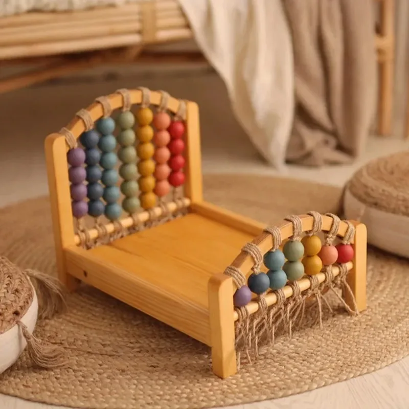 Infant Photography Retro Handmade Bed Frame Newborn Pose Prop Furniture For Baby Boy Girl Studio Shooting Scene Decor Accessory view 3