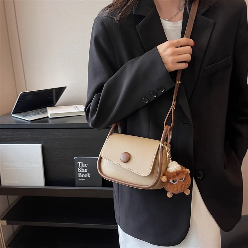 

2025 Vintage Colorblock Shoulder Bag - Women's Designer Crossbody Purse, Unique Square Handbag