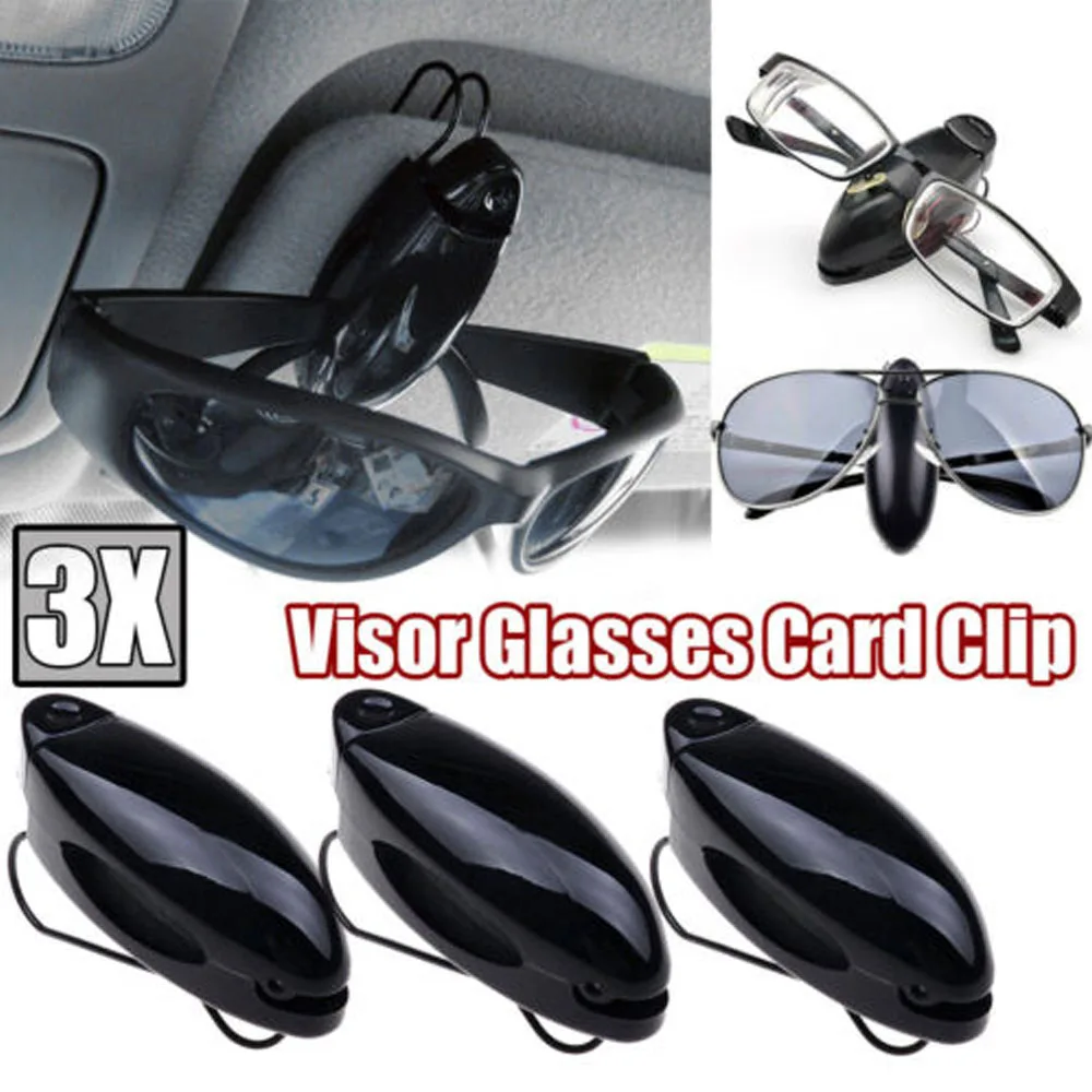 3Pcs Universal Car Sun Visor Clip Glasses Holder Sunglasses Eyeglass Card Mount Adjusts Eyeglasses Securely NEW Fashion